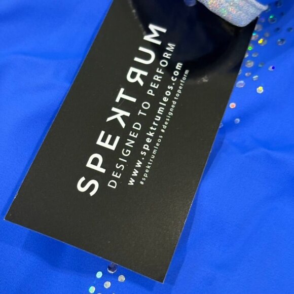 Spektrum AXS Blue Shimmer Tank Leotard With Crystal Accents & Marble Design NWT - Picture 5 of 5